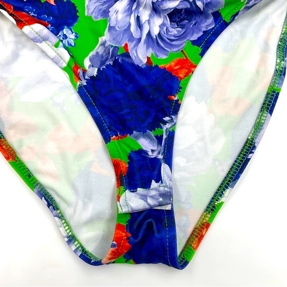 Zara Asymmetric Neckline Ruched Floral Bodysuit Blogger Fave Bold Vibrant Small - Picture 9 of 16